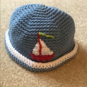 Blue crochet infant hat 0-12 moths